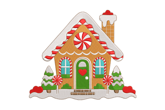 Gingerbread House Embroidery Design