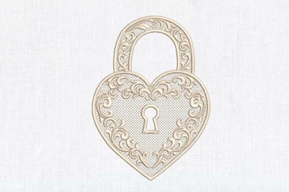 Heart Lock Wedding Embroidery